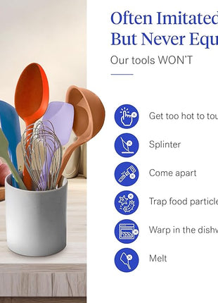 GIR: Get It Right 10-Piece Silicone Ultimate Kitchen Utensil Set – Spatulas, Ladle, Flip, Spoons, Whisk, Peeler & Spoonula – Nonstick, Non-Toxic, Heat-Resistant – Mediterranean