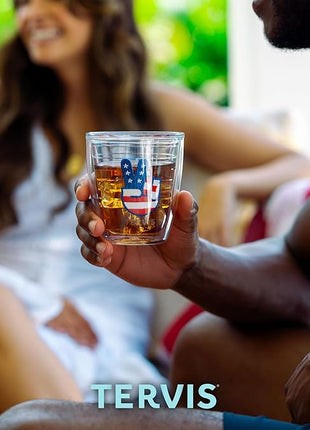 Tervis Clear & Colorful Tabletop 12oz Made in USA Double Walled Insulated Tumbler Travel Cup Keeps Drinks Cold & Hot, 12oz - 4pk, Clear