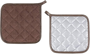 Joyhalo 4 Pack Pot Holders for Kitchen,Cotton Oven Holder with Great Heat Resistance,Non Slip Hot Pads for Kitchen Clearance,Brown