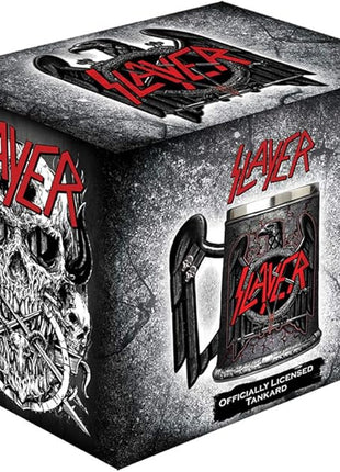 Nemesis Now B4128M8 Slayer Tankard Mug 14cm Black, Resin w/Stainless Steel Insert, Grey