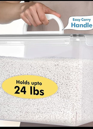 Shazo 2 PC (11L | 372 oz) Flour Sugar Storage Containers with Easy Carry Handle - Plastic Extra Large Food Storage Containers with Lids for Rice Cereal, BPA Free & Airtight Kitchen Pantry Organization