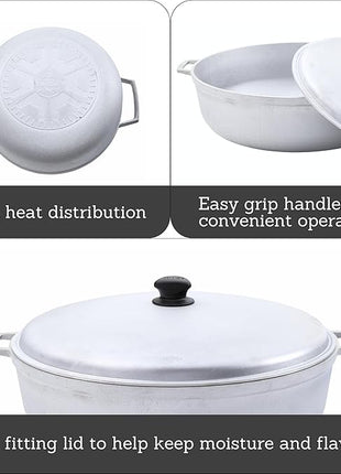 IMUSA GAU-80508 Jumbo Traditional Natural Caldero for Cooking and Serving, 18 Quart, Silver