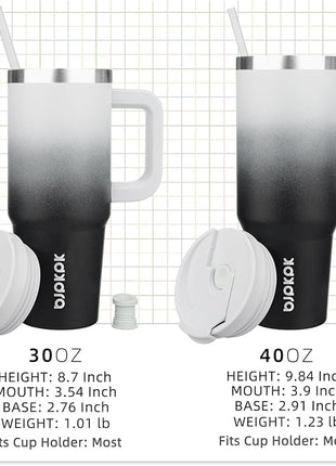 BJPKPK 30 oz Insulated Tumbler With Lid And Straw Stainless Steel Tumblers Cup With Handle For Women And Men,Day And Night
