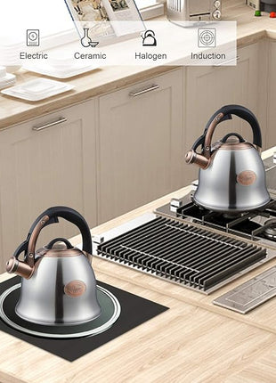 Tea Kettle -2.2 Quart Tea Kettles Stovetop Whistling Teapot Stainless Steel Tea Pots for Stove Top Whistle Tea Pot