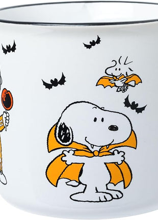 Silver Buffalo Peanuts Halloween Costumes Featuring Charlie Brown, Snoopy, Woodstock, Lucy, and Linus Ceramic Camper Mug, 20 Ounces