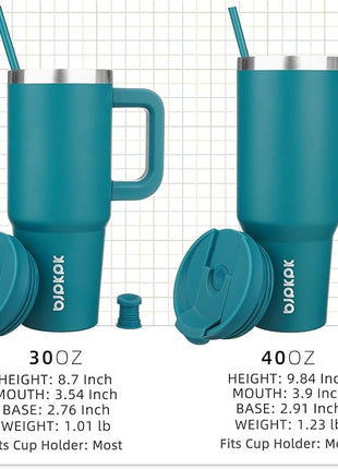 BJPKPK 30 oz Insulated Tumbler With Lid And Straw Stainless Steel Tumblers Cup With Handle For Women And Men,Laguna