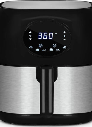 Deco Chef 3.7QT Digital Air Fryer with 6 Cooking Presets, LED Touch Controls, Adjustable Temperature and Time, Detachable Dishwasher Safe Non-Stick Basket, ETL Certified, Black