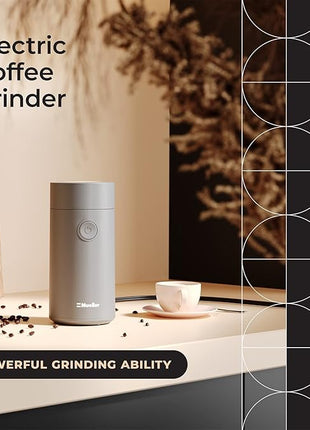 MuellerLiving Electric Coffee Grinder for Spice, Nut, Herbs and Coffee Beans, Sharp Blade, Stainless Steel - Gray