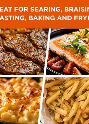 Commercial CHEF 10.25 Inch Preseasoned Cast Iron Skillet, Cast Iron Pan with Dual Pour Spouts