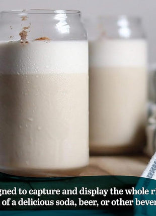 Libbey Can Shaped Beer Glass - 16 oz - 4 PACK w/ Pourer