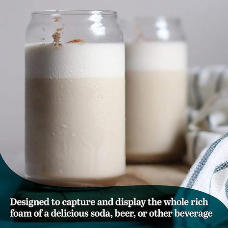 Libbey Classic Can Tumbler Glasses Set of 4, Clear Kitchen Glassware Sets for Beverages and Cocktails, Lead-Free, Cute Drinking Glasses, 16-Ounce