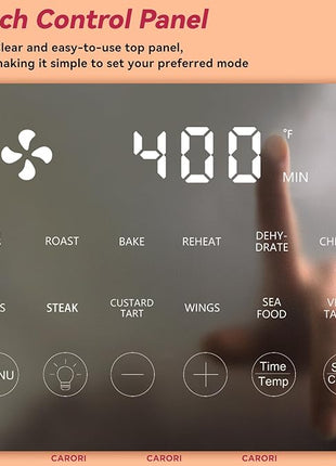 Air Fryer 12 Preset with Viewing Window, 6Qt Large Capacity, 400℉ Max Crisp, Airfryer, Bake, Roast, Dehydrate, Reheat, 1700W Quick Even Easy Meals, Nonstick Dishwasher Safe Basket