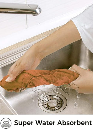 Urban Villa Kitchen Towels Solid Rust Towels Set of 6 20" X30” 100% Cotton Highly Absorbent Quick Drying Dish Cloths & Dish Towels Thanksgiving Fall Tea Towels with Hanging Loop Towels