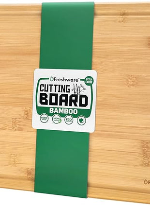 Bamboo Cutting Boards for Kitchen with Juice Groove [Extra-Large] Wood Cutting Board for Chopping Meat, Vegetables, Fruits, Cheese, Knife Friendly Serving Tray with Handles, 18 x 12.5 Inch