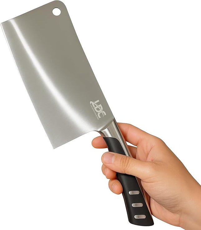 LDC Meat Cleaver Heavy-Duty 7" Inch Knife - High-Carbon Stainless Steel Chef Knife for Meat and Vegetables - Butcher Bone Cutting Knife for Home and Restaurant Use