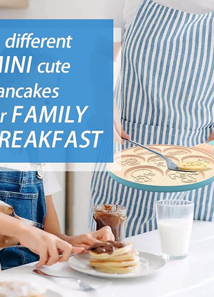 Dinosaur 7-Cup Egg Pan Omelet Pans Pancake Pan for Kids Nonstick Egg Cooker Cars Trucks Pancake Mold Egg Mold for Breakfast Sandwiches Hamburger