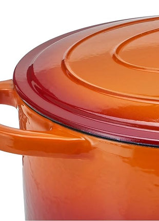 Crock Pot Artisan Oval Enameled Cast Iron Dutch Oven, 7-Quart, Sunset Orange