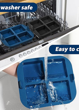 Webake Silicone Air Fryer Brownie Pan for Baking, Nonstick 2.6" Square Silicone Mold for S'mores, Cake Puck, Muffin, 4-Cavity Set of 2