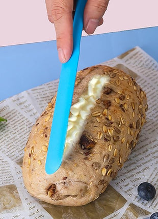 Silicone Skinny Spatula Scraper for Jars - Long Handle Sourdough Spatula (3 Pcs)