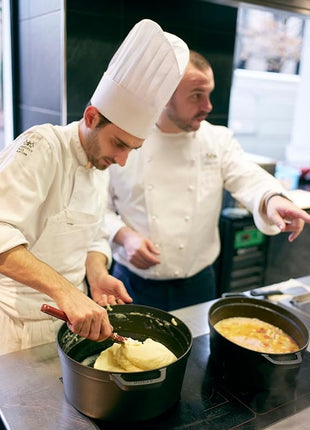STAUB Cast Iron Round Cocotte, Dutch Oven, 13.25-quart, serves 12+, Made in France, Matte Black