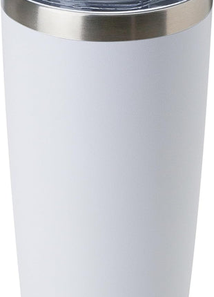 DOMICARE 20oz Stainless Steel Tumbler Bulk with Lid, Double Wall Vacuum Insulated Travel Mug, Powder Coated Coffee Cup, Powder White, 1 Pack
