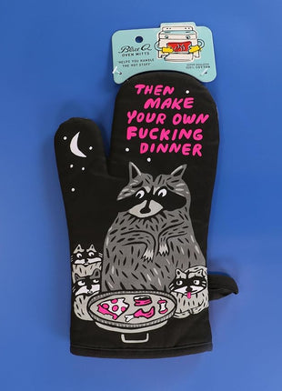 Blue Q Then Make Your Own Dinner Funny Oven Mitts - Cute Oven Mitts, Home Kitchen Gifts, Cooking Accessories, Super-Insulated Quilting, Comfy Natural-Fitting Shape, 100% Cotton, Size 12.5" L x 7.5" W