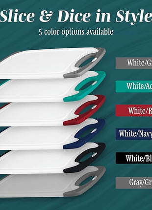 Cutting Boards for Kitchen - BPA-Free Chopping Board - Different Sizes & Non Slip Handles - Reversible, Large Cutting Board Set - Unique Gifts for Cooks Who Have Everything - 3-Pack Black