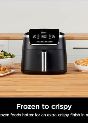 Ninja | Air Fryer | 4-in-1 Pro Air Fry, Roast, Reheat, Dehydrate | 5QT Capacity fits up to 4lbs of French Fries | 400F Max Temp | Nonstick Basket & Crisper Plate | 120V | Grey | AF141