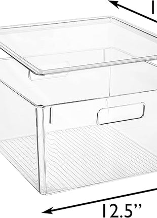 CLEARSPACE Plastic Storage Bins with Lids XL – Perfect Kitchen Organization or Pantry Storage – Fridge Organizer, Pantry Organization and Storage Bins, Cabinet Organizers