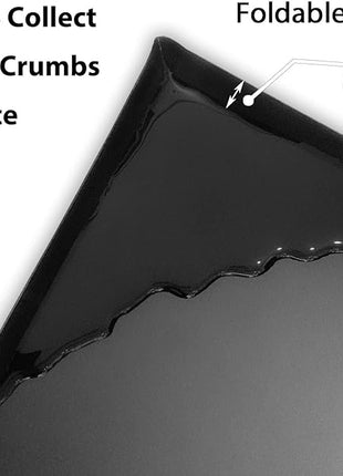 WK Flexible Plastic Cutting Boards Mats with Lip, Foldable Cutting Board for Kitchen Set of 3, Black Cutting Boards for Meat, Nonslip Cutting Mats Sheets, BPA Free, Dishwasher Safe