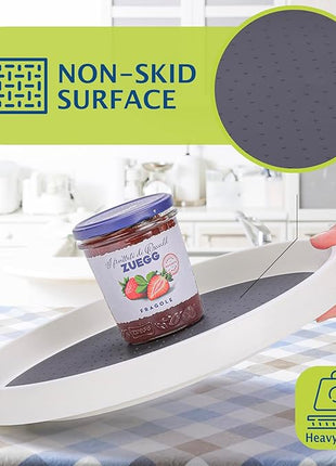 Lazy Susan Turntable, Set of 4, 10 Inch Non-Skid Lazy Susan Organizer for Cabinet, Pantry Organization, Kitchen Storage, Bathroom Sink Cabinet, Refrigerator, Countertop, Spice Rack (4 Pack 10 in)