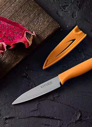 Paring knife, 4PCS Paring knives (4 Knives and 4 Knife cover), 4 Inch Peeling Knife, Fruit and Vegetable Knife, Ultra Sharp Kitchen Knives, German Steel, PP Plastic Handle