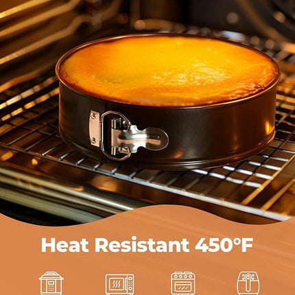 Kootek Cake Pan Set of 3, Nonstick Springform Pans with Removable Bottom, 4, 7, 9 Inch Round Cheesecake Baking Pans with 50 Pcs Parchment Paper Liners