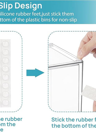 Vtopmart Clear Stackable Storage Drawers Set of 4, Plastic Organizer Bins for Makeup, Cosmetics, Beauty Supplies,Ideal for Vanity, Bathroom,Cabinet,Pantry Organization