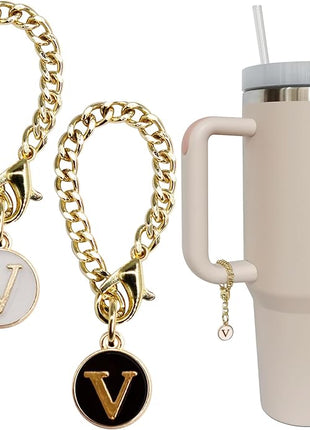 Letter Charm Accessories for Stanley Cup 2PCS Initial Name ID Personalized Handle Charm for Stanley Tumbler