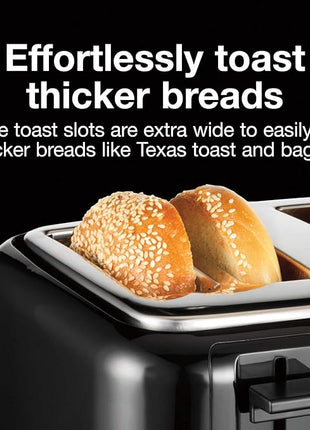 Proctor Silex Deluxe Hot Sandwich Maker, Nonstick Plates, Stainless Steel & 4 Slice Toaster, Cool-Touch Walls, Shade Selector, Toast Boost, Auto Shut-off and Cancel Button, Black