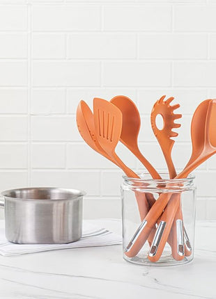 Met Lux Kitchen Utensil Sets, 10 Silicone Utensil Sets - 6 Pieces Per Set, High-Heat Tolerance, Orange Silicone Kitchen Utensils, For No-Stick Cookware - Restaurantware