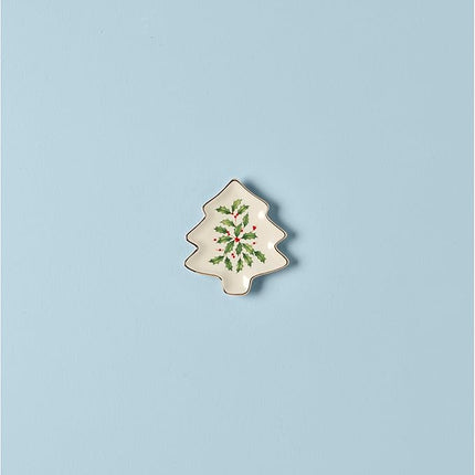 Lenox Serveware, Hosting The Holidays Tree Plate, Festive Porcelain Dinnerware, Service for 1, Pasta, Salad and Dinner, Dishwasher Safe, Christmas Decorations (MultiColor, 5.75 inch Length, 1 Piece)
