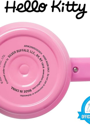 Silver Buffalo Sanrio Hello Kitty Leopard Jungle Cat Print and Bows Heart Stainless Steel Tumbler with Handle and Straw, Fits in Standard Cup Holder, 40 Ounces