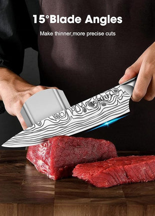 MOSFiATA 2Pcs Chef Knife Set, Sharp Kitchen Knife High Carbon German EN1.4116 Stainless Steel Cooking Knife, 9"&6" Chopping Knife Kitchen Knives Set with Ergonomic Handle, Gift Box