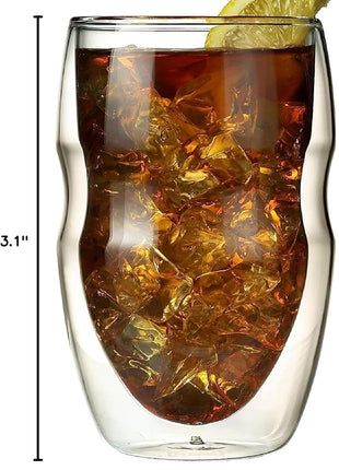 Ozeri Serafino Double Wall Insulated Beverage and Coffee Glasses, 8-Ounce, Set of 4