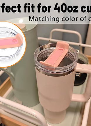 40 OZ Tumbler Lid Replacement Fit for Stanley Cup, 2 Pack Clear Replacement Lids Fit for Stanley Travel Tumbler, Spill Proof Tumbler Covers for Stanley Cup Accessories (Clear - Peachy)