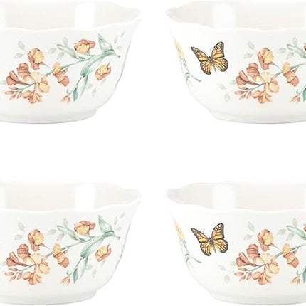 Lenox 856406 Butterfly Meadow Melamine 4-Piece All-Purpose Bowl Set, Lightweight Melamine Material
