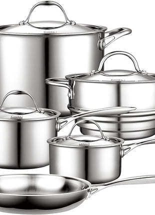 Cooks Standard Multi-Ply Clad Stainless Steel Cookware Set, 9 Piece, Silver