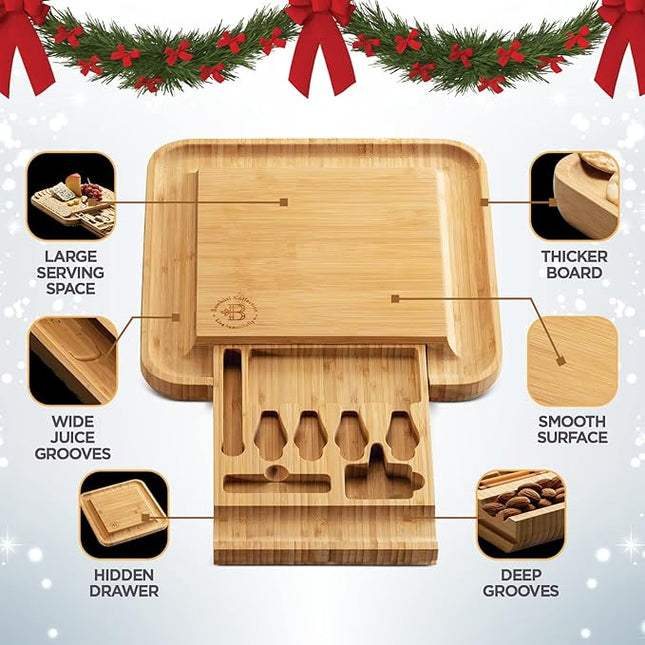 Charcuterie Board Gift Set - Bamboo Cheese Board and Knife Set - Housewarming Gifts for New Home, Wedding Gifts for Couples 2025, Bridal Shower Gifts, Birthday Gifts for Women