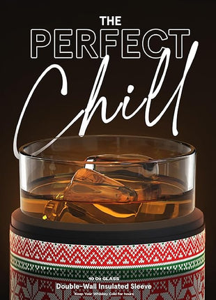 asobu Whiskey Sleeve Glass – Insulated Bourbon Tumbler with Premium Rocks Glass, BPA-Free, Double-Wall Stainless Steel, Keeps Drinks Cold Longer, 10.5oz