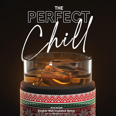 asobu Whiskey Sleeve Glass – Insulated Bourbon Tumbler with Premium Rocks Glass, BPA-Free, Double-Wall Stainless Steel, Keeps Drinks Cold Longer, 10.5oz