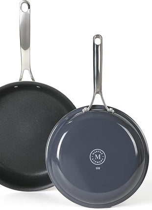 Martha Stewart Lockton 2 Piece 10" & 12" Fry Pan Set - Grey