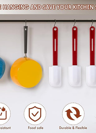 Set of 3 High Temp Silicone Spatulas Heat Resistant Rubber Commercial Heavy Duty Silicone Scraper Spatula with Handle for Kitchen Baking Cooking(10 x 2 Inches,Spatula)