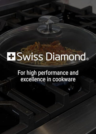 Swiss Diamond Frying Pans Nonstick with Lid, Features Nonstick Diamond Coated Aluminum Skillets and Oven Safe Frying Pans with Lids, Cover Included, 11 Inch